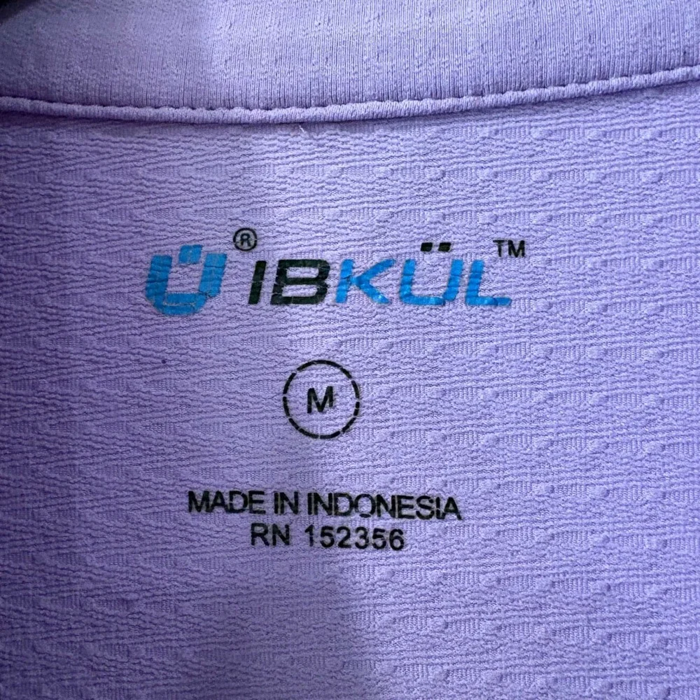 IBKUL Womens Lavender Purple Quarter Zip Performance Pullover Mesh Vent Top M - Picture 4 of 5